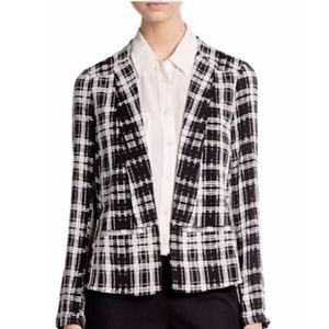 Anthropologie Ella Moss Women’s Kori Crepe Plaid Open Blazer NWT Size Large